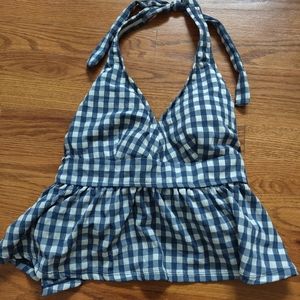 Downeast Blue Gingham swim top